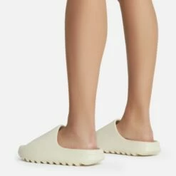 EGO Playoff Flat Slider Sandal In Off White Rubber -EGO Sales Store playoff 10820 copy