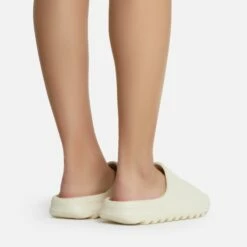 EGO Playoff Flat Slider Sandal In Off White Rubber -EGO Sales Store playoff 10821 copy