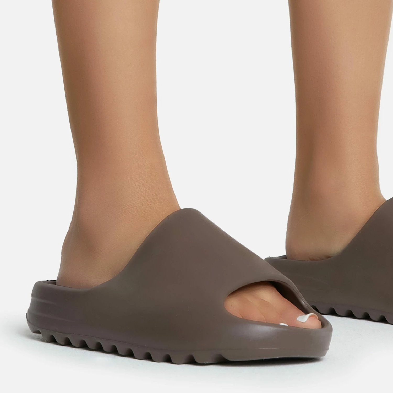 EGO Playoff Flat Slider Sandal In Chocolate Brown Rubber 5 EGO Playoff Flat Slider Sandal In Chocolate Brown Rubber - Image 3