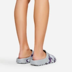 EGO Playoff Paint Stroke Effect Flat Slider Sandal In Grey Rubber -EGO Sales Store playoff lightblue 4