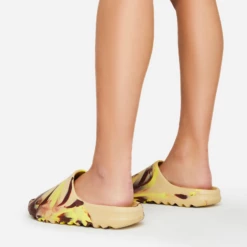 EGO Playoff Paint Stroke Effect Flat Slider Sandal In Nude Rubber -EGO Sales Store playoff nude 3