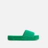 EGO Gotchu Flatform Slider Sandal In Green Terry Towel Fabric -EGO Sales Store sgg007 7562