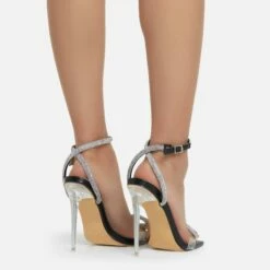 EGO Sugar-Coated Diamante Bow Detail Square Toe Clear Perspex Heel In Black Faux Leather -EGO Sales Store sugarcoated 11088 copy