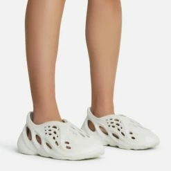 EGO Super-Bass Cut Out Detail Slip On In Off White Rubber -EGO Sales Store superbass 10778 copy